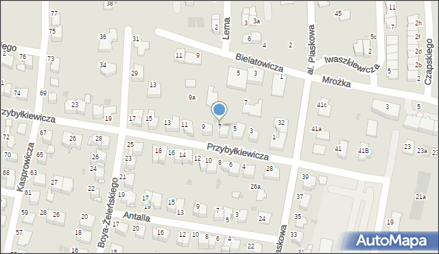 Tarnów, Przybyłkiewicza Ignacego, 7, mapa Tarnów