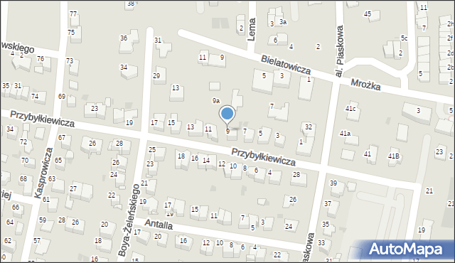 Tarnów, Przybyłkiewicza Ignacego, 9, mapa Tarnów