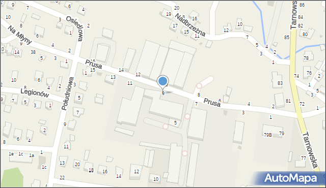 Tarnowiec, Prusa Stanisława, ks., 9, mapa Tarnowiec