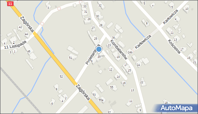 Tarnowskie Góry, Proletariacka, 10, mapa Tarnowskie Góry