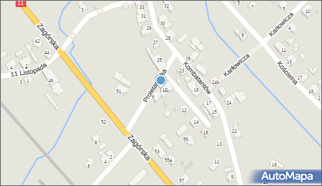 Tarnowskie Góry, Proletariacka, 8, mapa Tarnowskie Góry