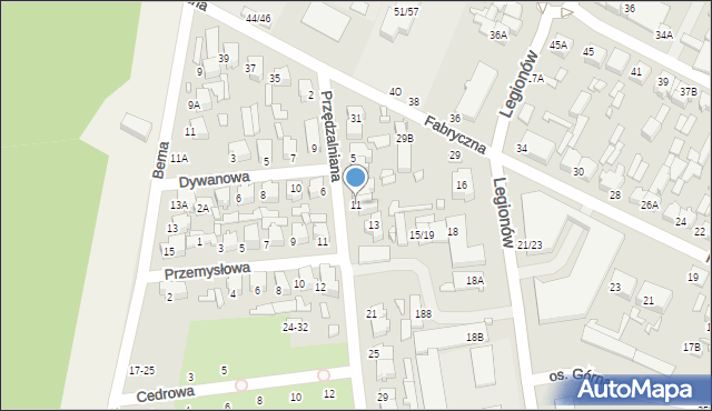 Tomaszów Mazowiecki, Przędzalniana, 11, mapa Tomaszów Mazowiecki