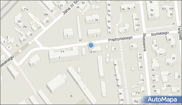 Toruń, Prądzyńskiego Ignacego, gen., 4, mapa Torunia