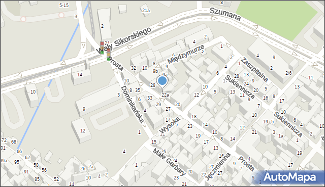 Toruń, Prosta, 24, mapa Torunia