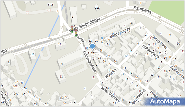 Toruń, Prosta, 35, mapa Torunia