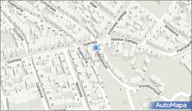 Toruń, Przedzamcze, 13, mapa Torunia