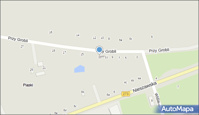 Toruń, Przy Grobli, 13, mapa Torunia