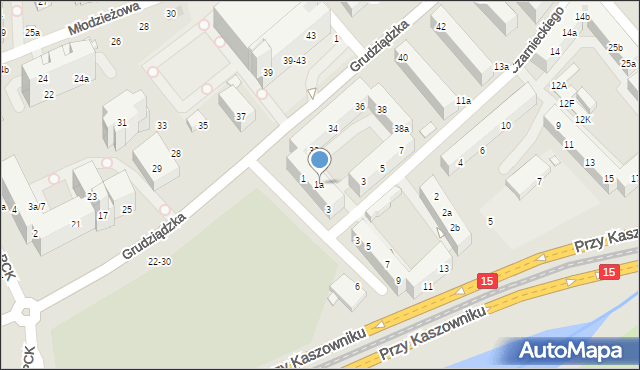 Toruń, Przy Rynku Wełnianym, 1a, mapa Torunia