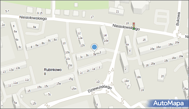 Toruń, Przybyłów Janiny i Eugeniusza, 3a, mapa Torunia