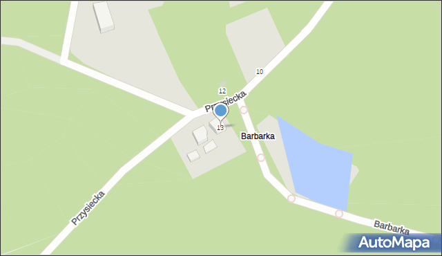 Toruń, Przysiecka, 13, mapa Torunia