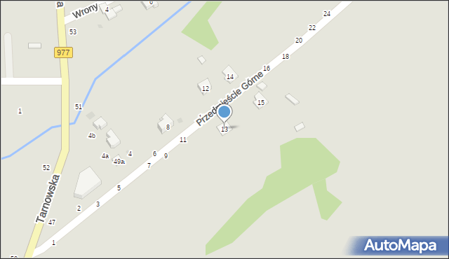 Tuchów, Przedmieście Górne, 13, mapa Tuchów