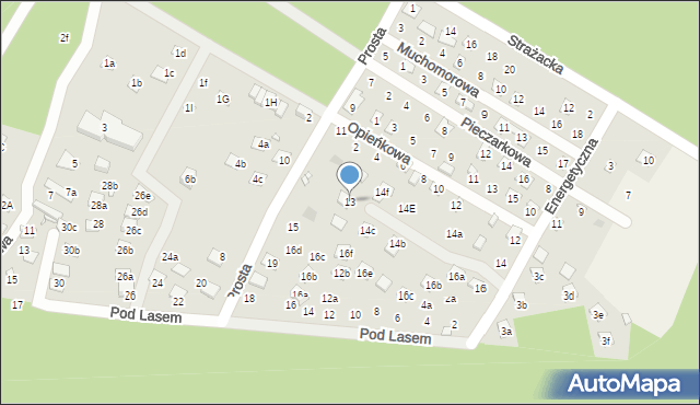 Turawa, Prosta, 13, mapa Turawa