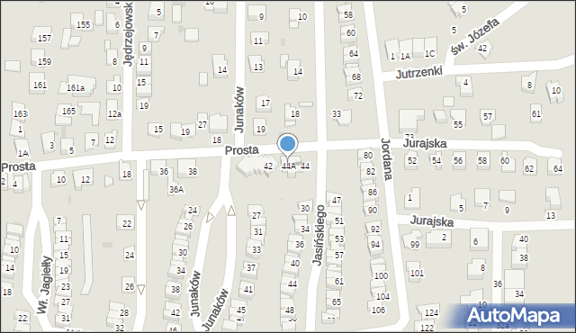 Tychy, Prosta, 44A, mapa Tychów