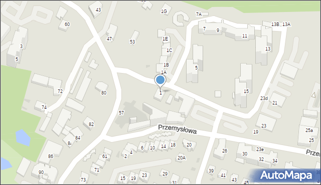 Tychy, Przemysłowa, 1, mapa Tychów