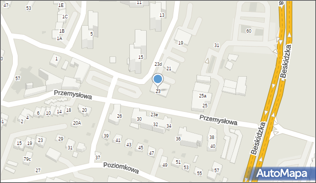 Tychy, Przemysłowa, 23, mapa Tychów