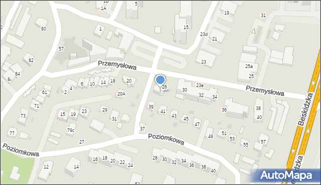 Tychy, Przemysłowa, 28, mapa Tychów