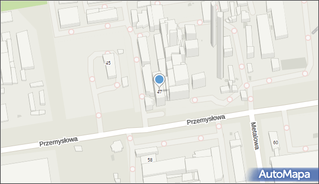 Tychy, Przemysłowa, 47, mapa Tychów