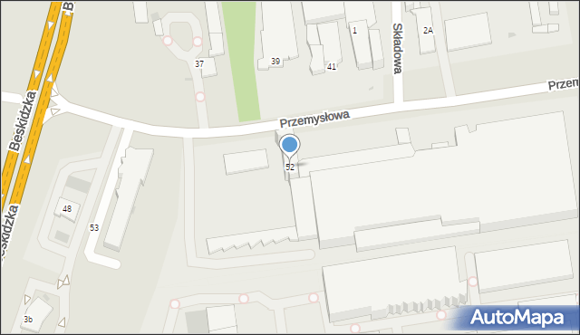 Tychy, Przemysłowa, 52, mapa Tychów