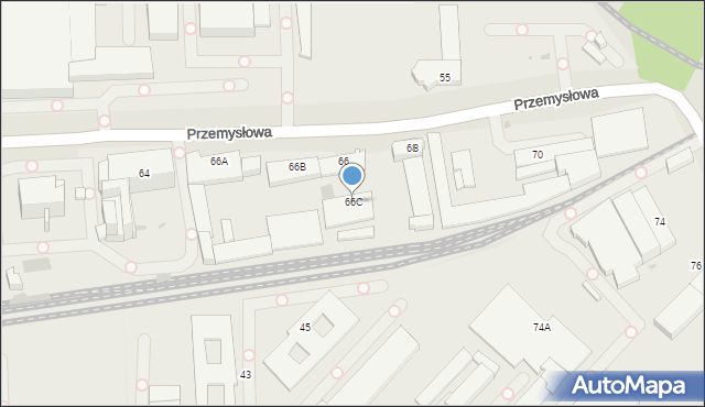 Tychy, Przemysłowa, 66C, mapa Tychów