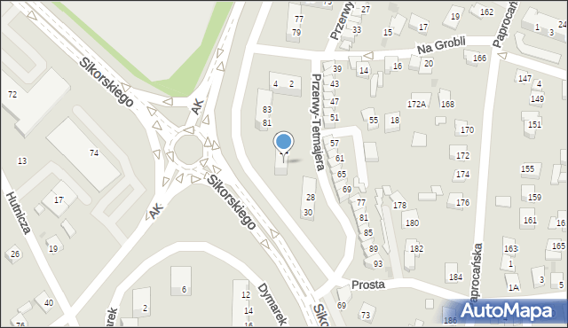 Tychy, Przerwy-Tetmajera Kazimierza, 26, mapa Tychów