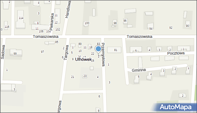 Ulhówek, Przemysłowa, 2, mapa Ulhówek