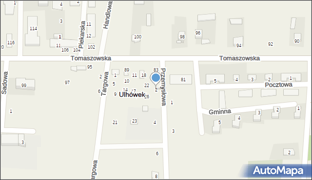 Ulhówek, Przemysłowa, 2, mapa Ulhówek