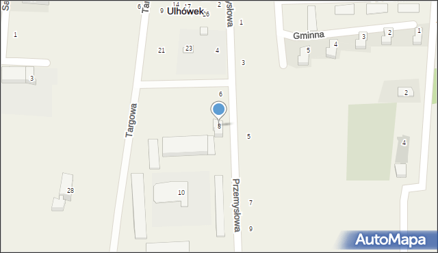 Ulhówek, Przemysłowa, 8, mapa Ulhówek