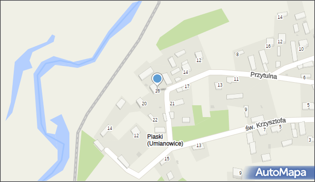 Umianowice, Przytulna, 16, mapa Umianowice