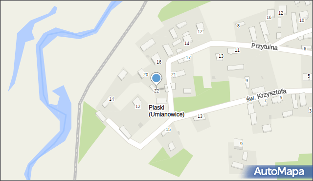 Umianowice, Przytulna, 22, mapa Umianowice