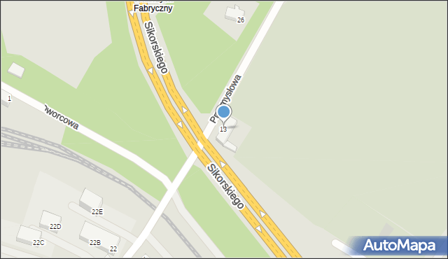 Wałbrzych, Przemysłowa, 13, mapa Wałbrzycha