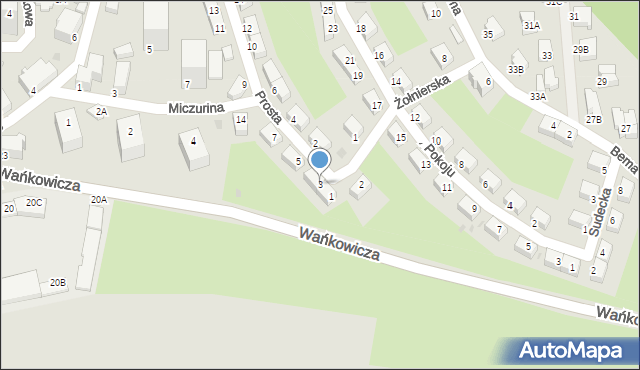 Wałbrzych, Prosta, 3, mapa Wałbrzycha