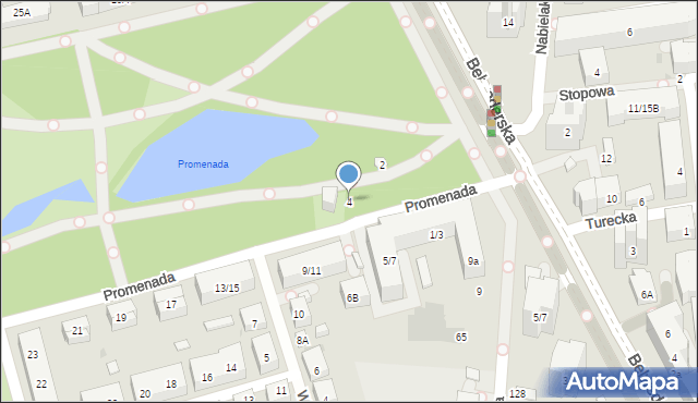 Warszawa, Promenada, 4, mapa Warszawy