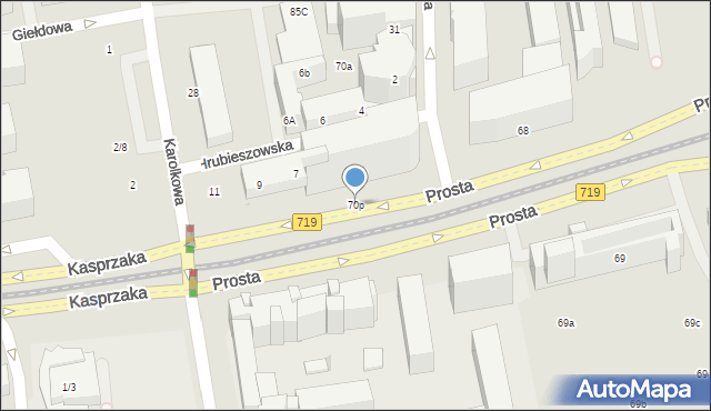 Warszawa, Prosta, 70p, mapa Warszawy