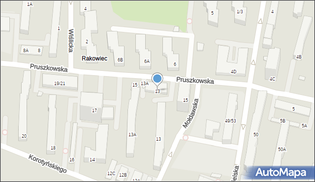 Warszawa, Pruszkowska, 13, mapa Warszawy