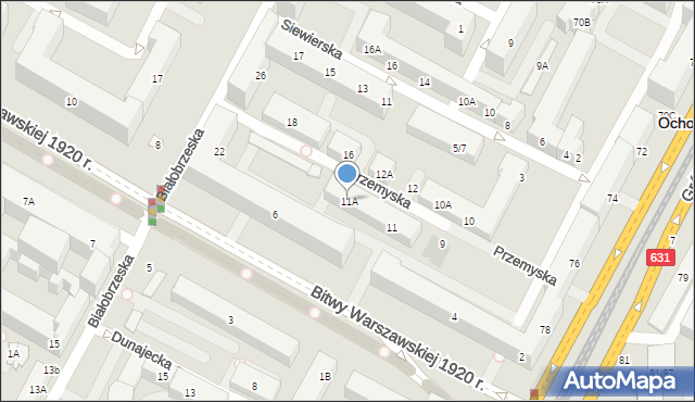 Warszawa, Przemyska, 11A, mapa Warszawy