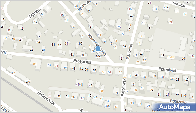 Warszawa, Przepiórki, 26A, mapa Warszawy