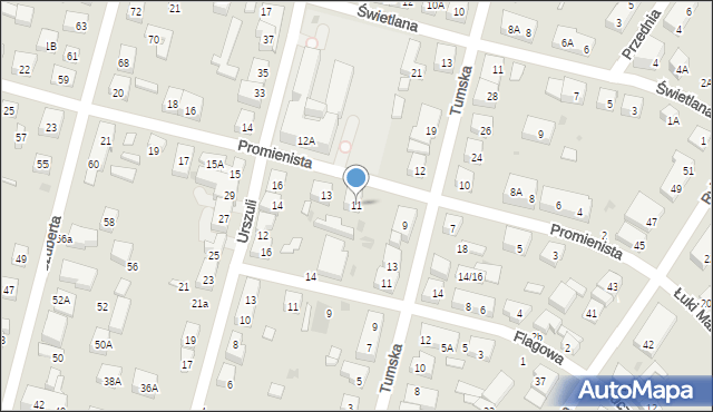 Warszawa, Promienista, 11, mapa Warszawy