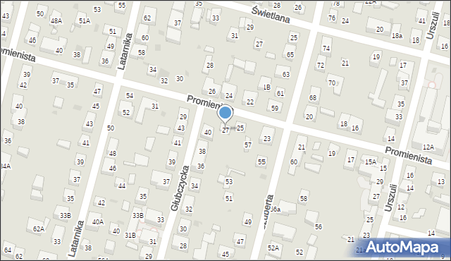 Warszawa, Promienista, 27, mapa Warszawy