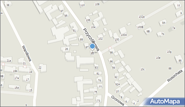 Warszawa, Przyczółkowa, 85, mapa Warszawy