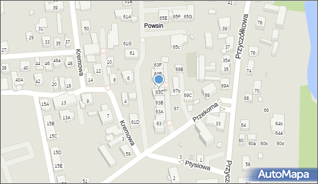 Warszawa, Przekorna, 63C, mapa Warszawy