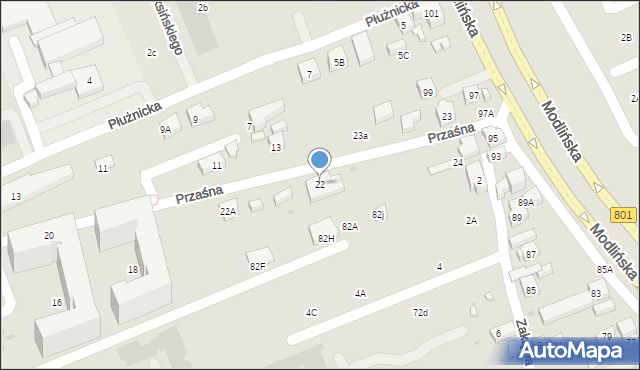 Warszawa, Przaśna, 22, mapa Warszawy