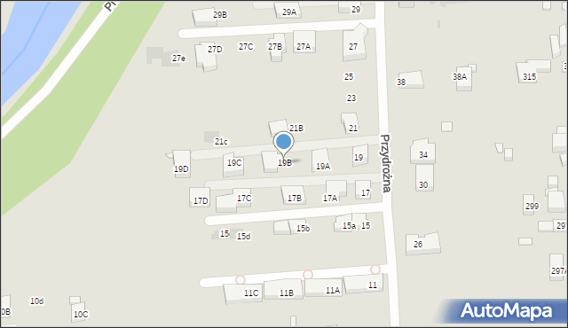 Warszawa, Przydrożna, 19B, mapa Warszawy