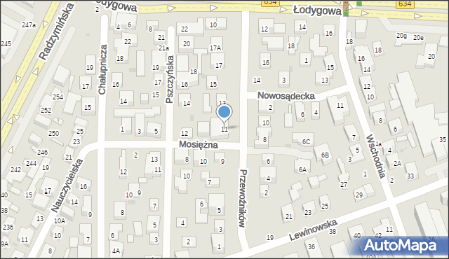 Warszawa, Przewoźników, 11, mapa Warszawy