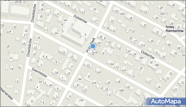 Warszawa, Przedświt, 12, mapa Warszawy