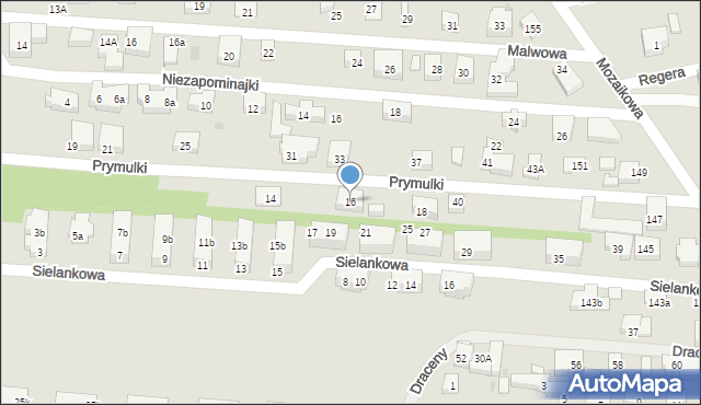 Warszawa, Prymulki, 16, mapa Warszawy