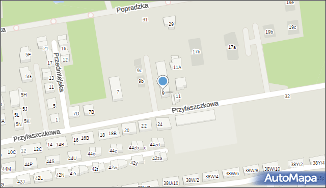 Warszawa, Przylaszczkowa, 9, mapa Warszawy