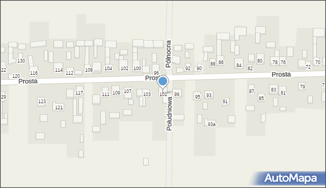 Węgrzynów, Prosta, 101, mapa Węgrzynów