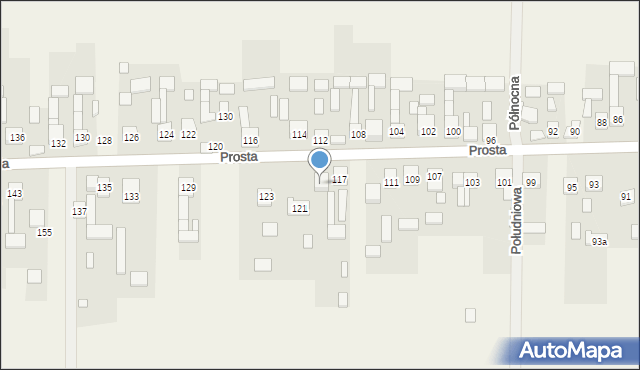 Węgrzynów, Prosta, 119, mapa Węgrzynów