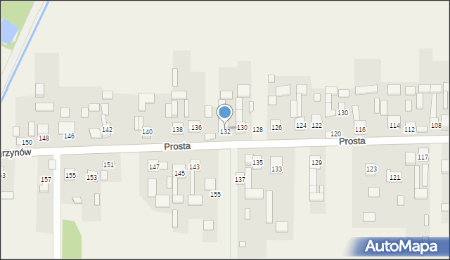 Węgrzynów, Prosta, 132, mapa Węgrzynów