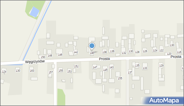 Węgrzynów, Prosta, 140, mapa Węgrzynów